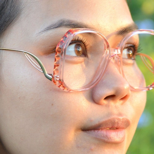 Amber Oversized Drop Arm Eyeglasses Extra Large Plastic Etsy