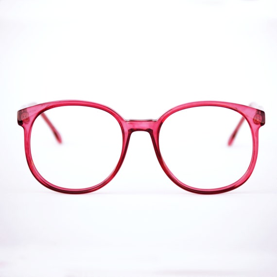 Red Plastic Oversized Eyeglasses Frames NO LENSES… - image 7