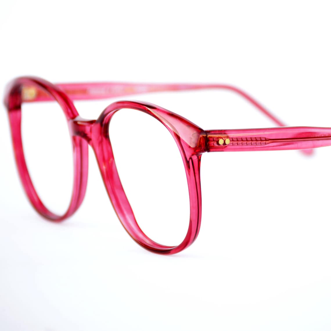 Red Plastic Oversized Eyeglasses Frames No Lenses Dark Red Etsy