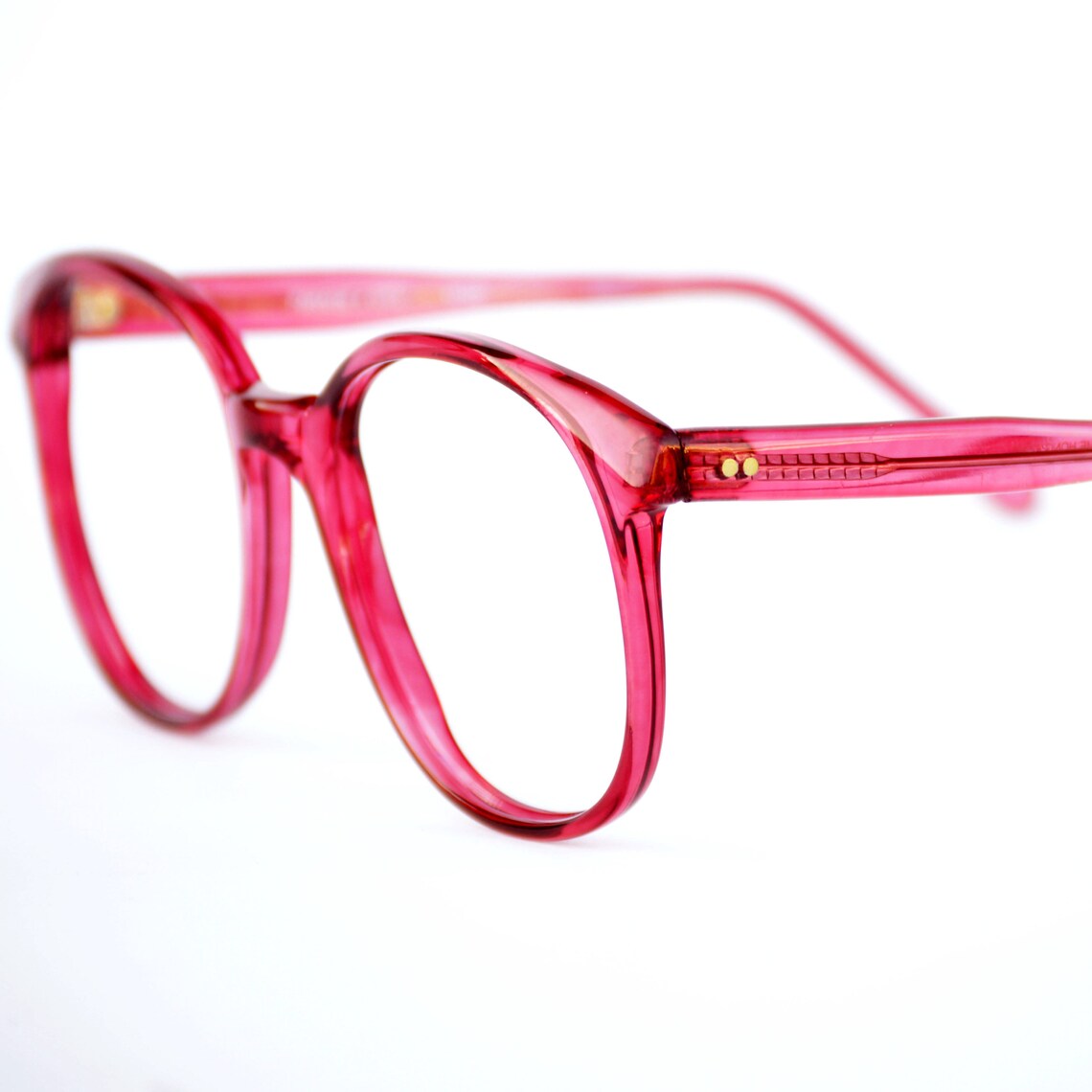 Red Plastic Oversized Eyeglasses Frames NO LENSES Dark Red Etsy