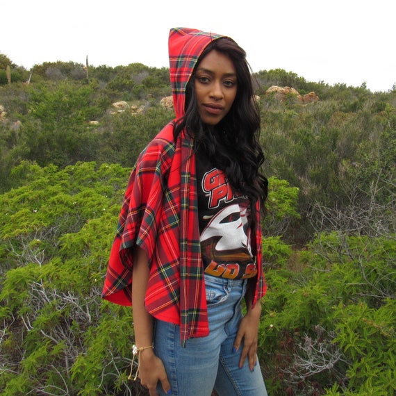 Red Plaid Cape - Classic Little Red Riding Hood Ca