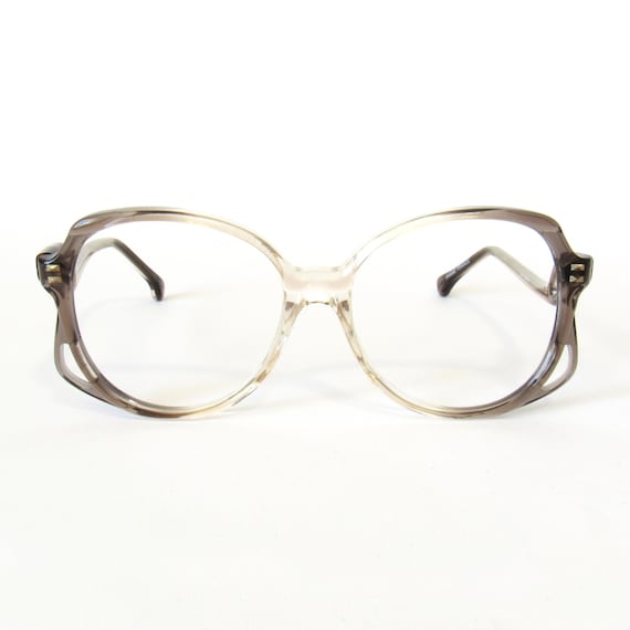 Grey Clear Ombré Oversized Eyeglasses Frames NO L… - image 2