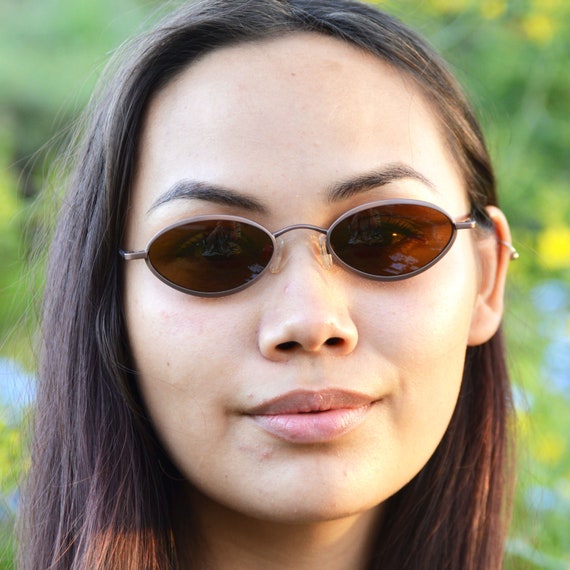 90s Skinny Metal Sunglasses - Metal Frame Matrix … - image 6