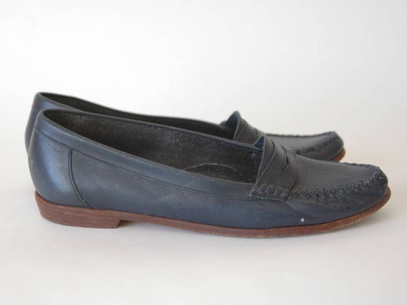 Dark Blue Leather Loafers - Navy Blue Loafers - Navy … - Gem