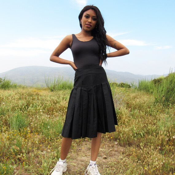 Black Pleated Tennis Skirt - High Waist Pleated Sk