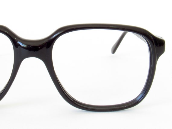 Vintage Black Hipster Eyeglasses Frames - 1980s R… - image 3
