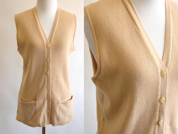 tan sweater vest