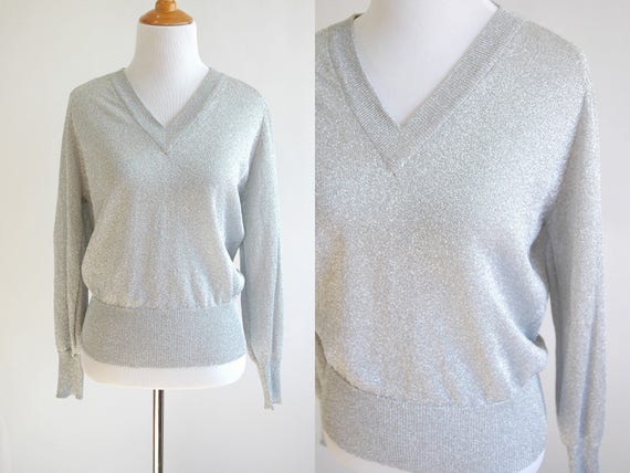 sparkly v neck jumper