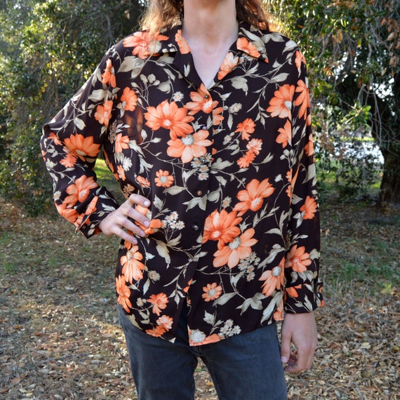 Vintage Floral Long Sleeve Button up 