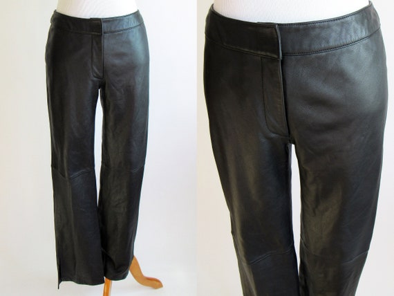 Black Leather Pants - 1990s Black Leather Pants -