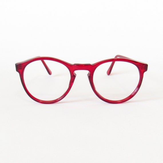 Red Plastic Eyeglasses Frames - Cherry Red Hipste… - image 2