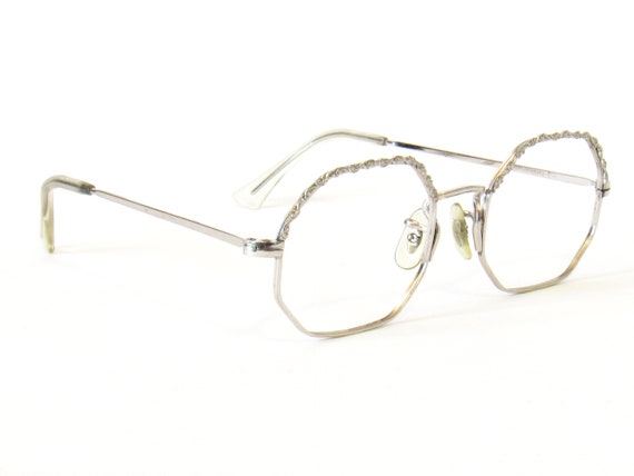 Dainty Silver Eyeglasses Frames Decorative 12k Go… - image 5