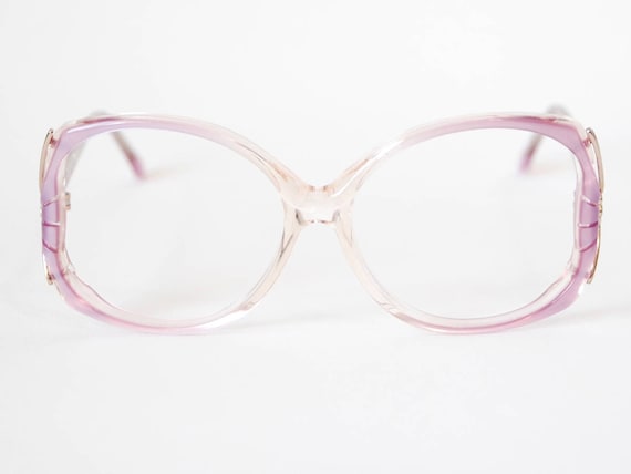 1980s Oversized Pearlescent Lilac Eyeglasses Fram… - image 5