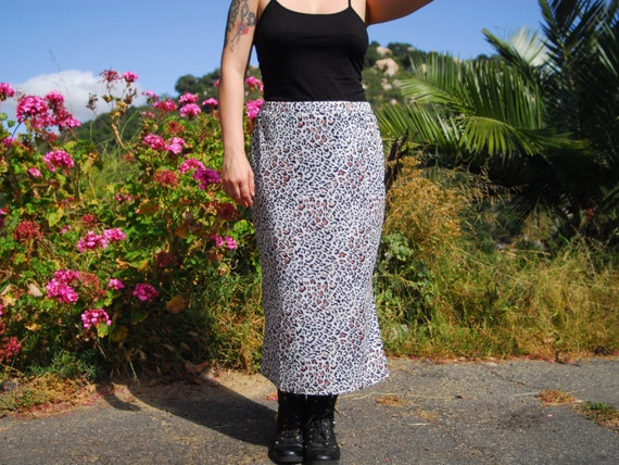 Leopard Print Maxi Skirt - 1990s Maxi Skirt with … - image 9