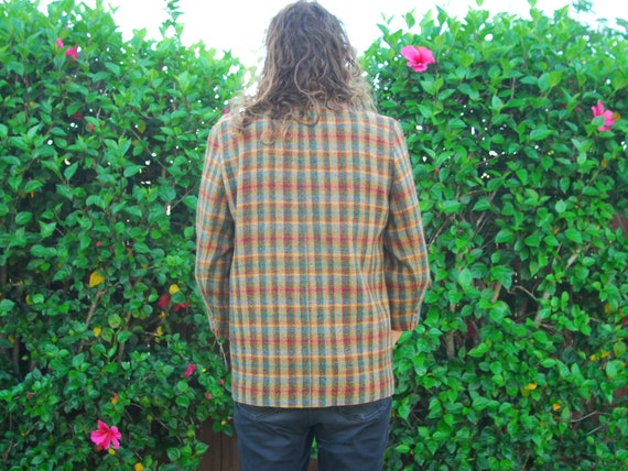 Wool Plaid Blazer - 1990s Vintage Lizsport Plaid … - image 6