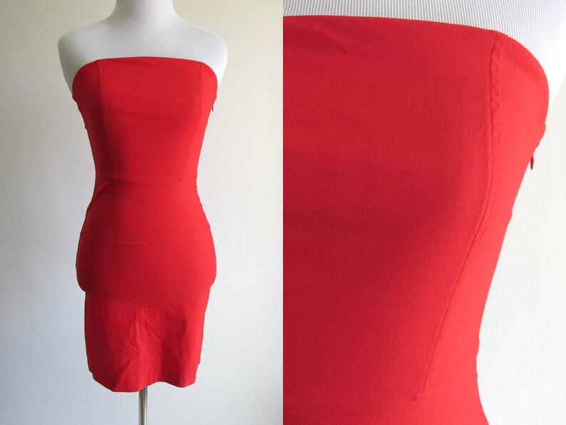 Tight Red Strapless Dress
