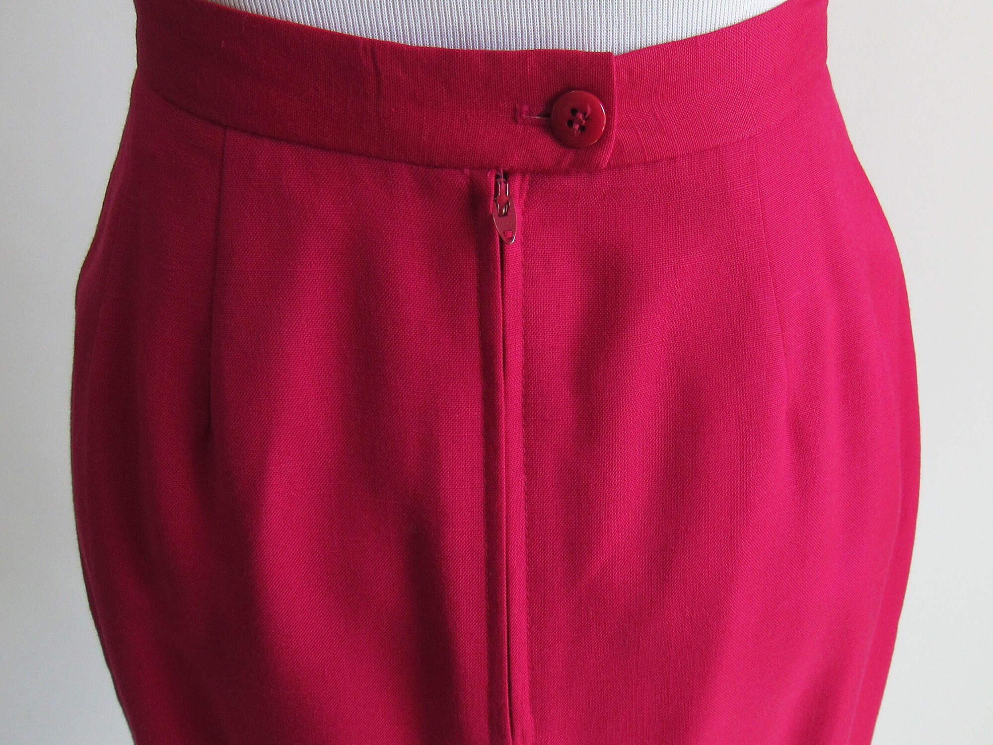 80s Hot Pink High Waist Pencil Skirt With Pockets Pink - Etsy