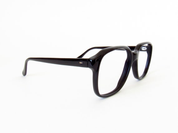 Vintage Black Hipster Eyeglasses Frames - 1980s R… - image 2