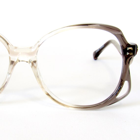 Grey Clear Ombré Oversized Eyeglasses Frames NO L… - image 10