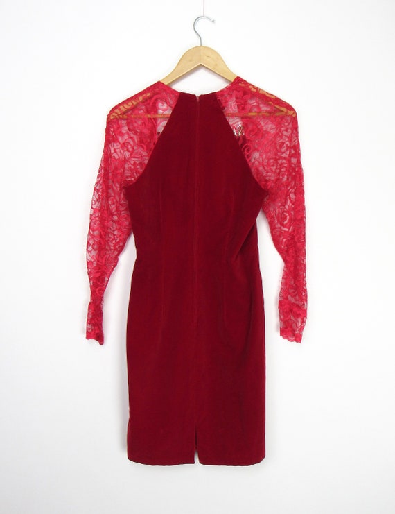 Decorated Christmas Dress - Sexy Red Velvet Dress… - image 2