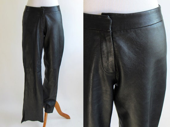 80s/90s Black Leather Pants - Soft Black Leather P