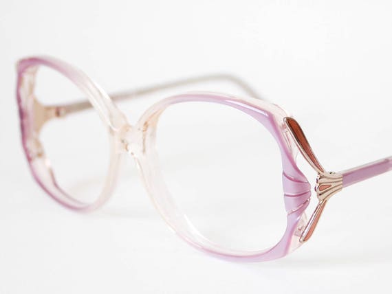 1980s Oversized Pearlescent Lilac Eyeglasses Fram… - image 3