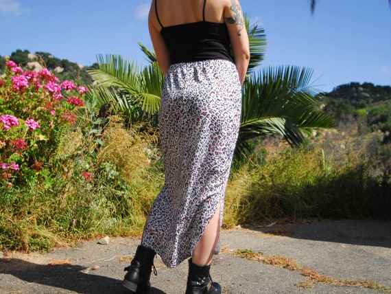 Leopard Print Maxi Skirt - 1990s Maxi Skirt with … - image 2