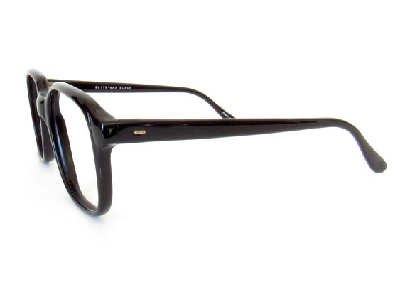 Vintage Black Hipster Eyeglasses Frames - 1980s R… - image 5