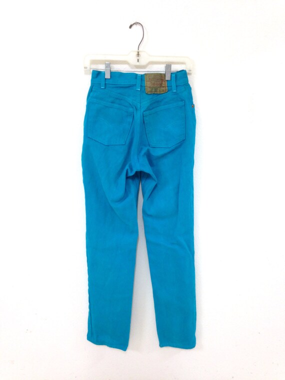 Bright Blue Levis Jean - High Waist Button Fly Je… - image 2