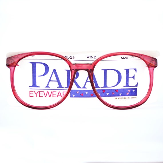 Red Plastic Oversized Eyeglasses Frames NO LENSES… - image 6