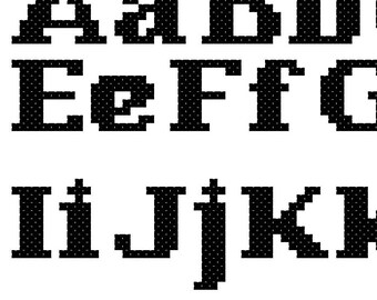 Bold Serif Cross Stitch Font