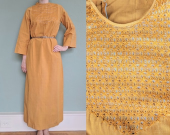 ヴィンテージ 70 年代 アフリカン ドレス ブラック ホワイト オレンジ