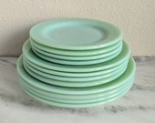 Fire King Jadeite Restaurant Ware Plate, Vintage Jadeite Dishes Plates Dining, Fire King Collectible Glassware, Green Milk Glass Plate