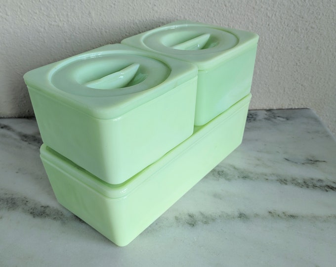 1930s Jadeite Refrigerator Dishes Set Leftover Etsy