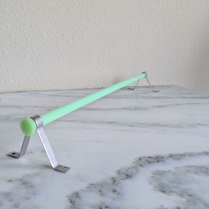 1930s Jadeite Glass Towel Holder, Vintage Mint Green Glass Towel Rack Rod Bar, Mid Century Retro Bathroom Kitchen Hardware Home Decor