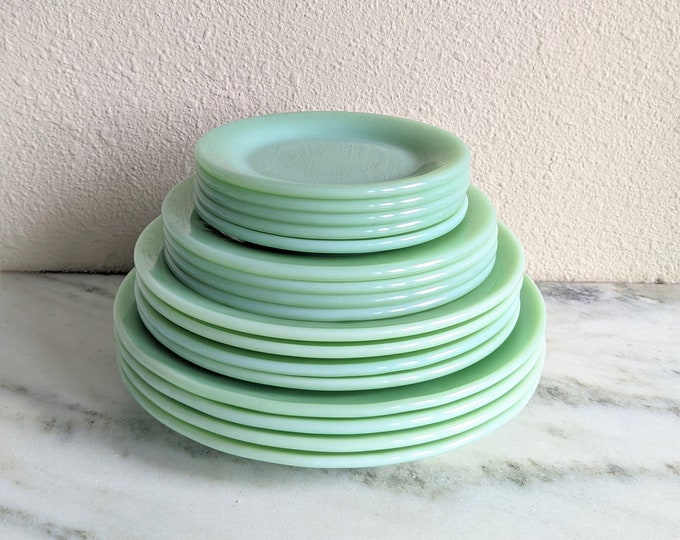 Fire King Jadeite Restaurant Ware Plate, Vintage Jadeite Dishes Plates