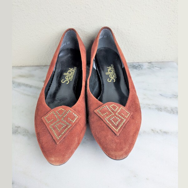 burnt orange satin shoes