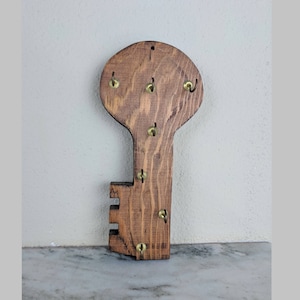 Large Vintage Wooden Key Holder, Wooden Skeleton Wall Key Hanger Organizer, Entryway Hanging Multiple Key Organizer, Rustic Cabin Home Decor