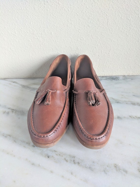Vintage Mens Ferragamo Leather Loafers, Classic Tasse… - Gem