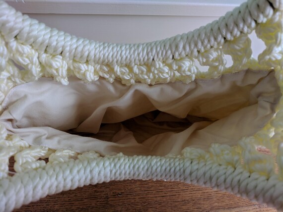 1960s White Crochet Purse Mid Century Fashion Purse Gem