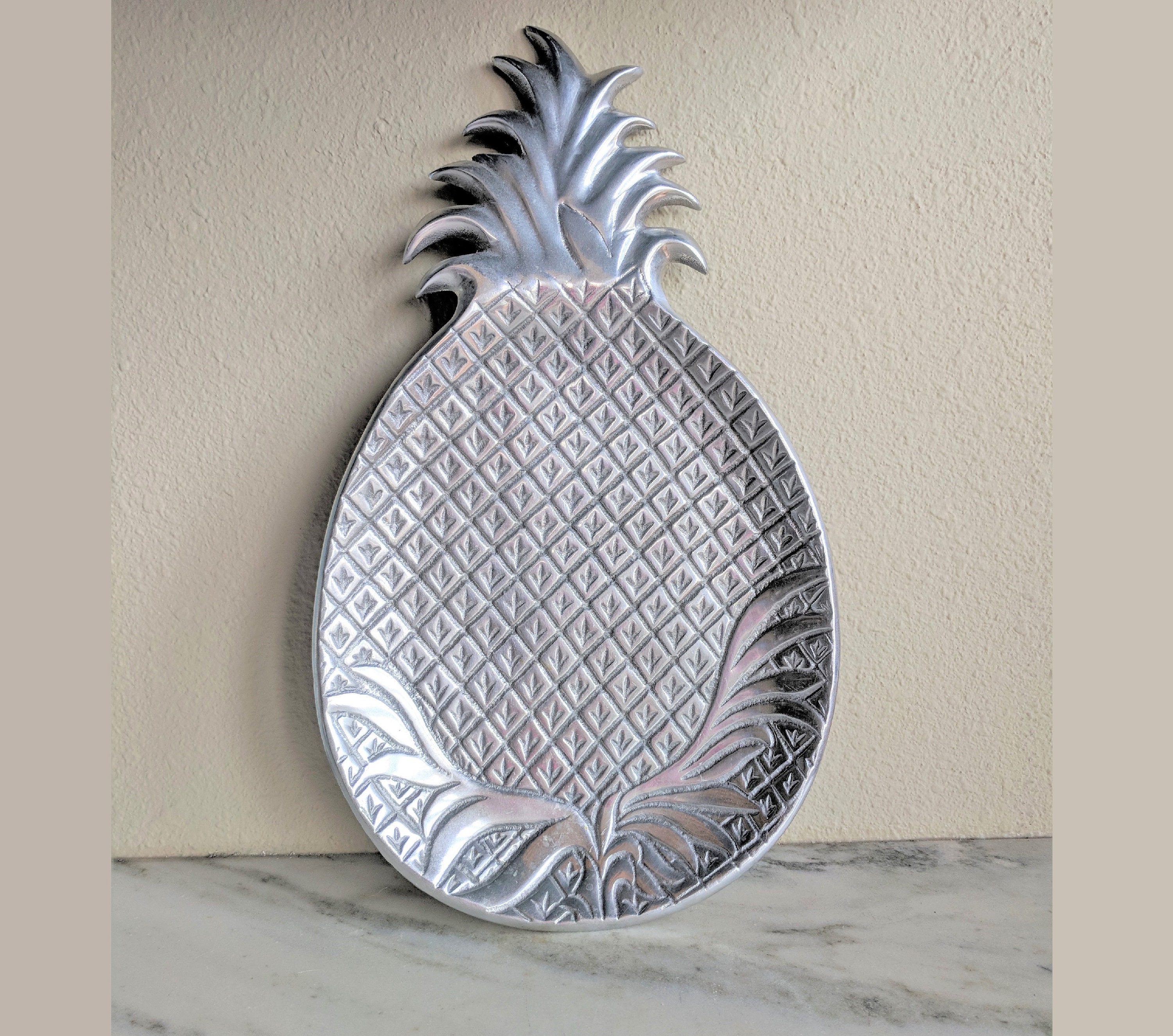 Large Pineapple Serving Tray Cast Aluminum Pineapple Snack Etsy