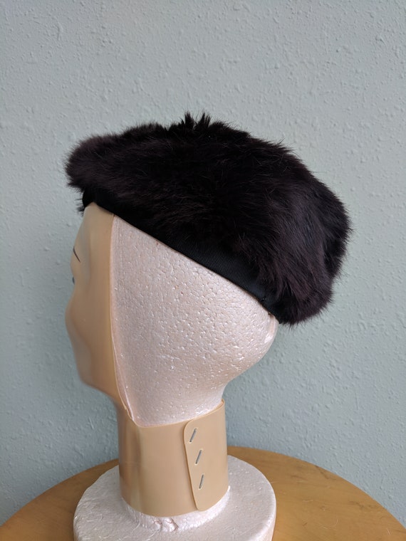 Vintage Fur Beret, Classic Simple Fur Beret, Dark… - image 5