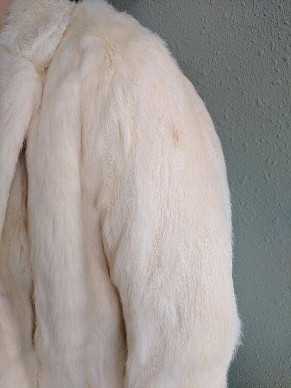 Vintage Rabbit Fur Coat Blazer, 1980s Boho Fur Co… - image 5