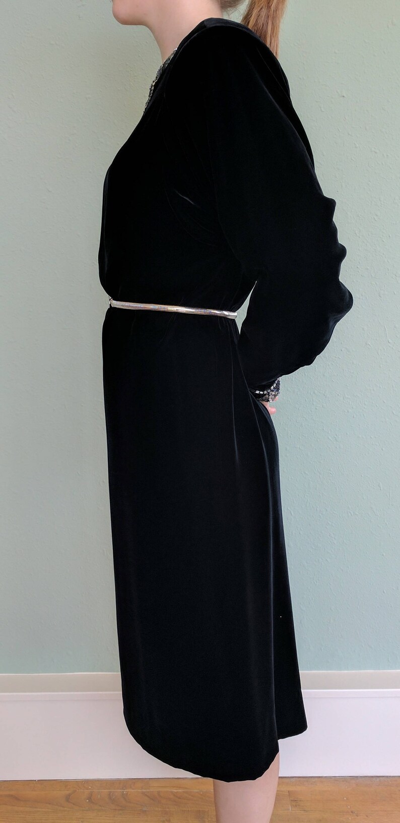 70’s/80’s Draped Sash Disco Glam Shift Dress