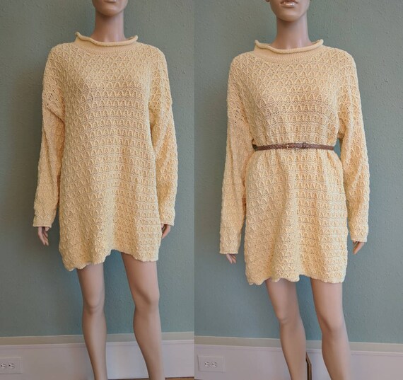 womens cream sweater dress
