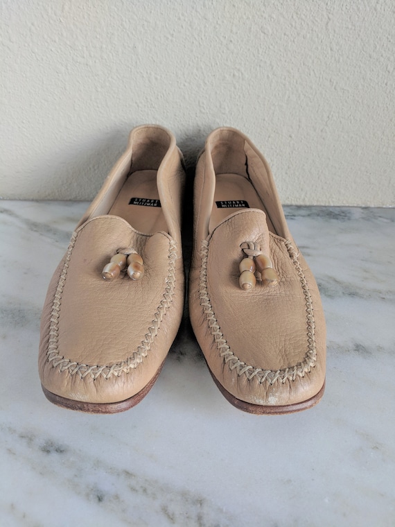 Vintage Stuart Weitzman Leather Loafers, Retro Bea