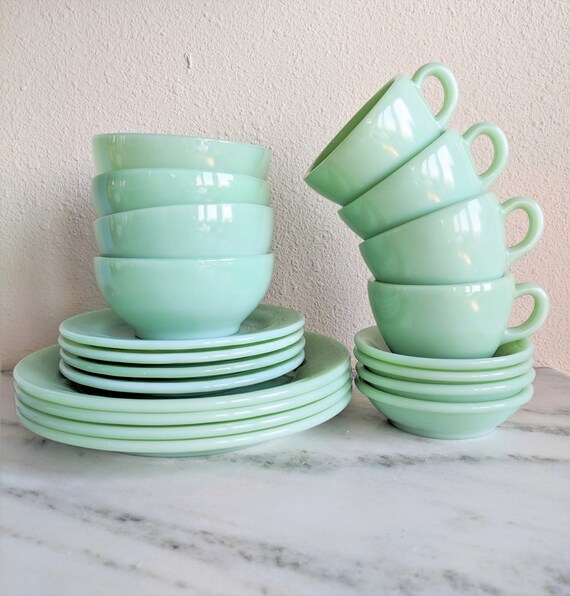 1 Fire King Jadeite Place Setting Large Antique Jadeite Glass Perfume