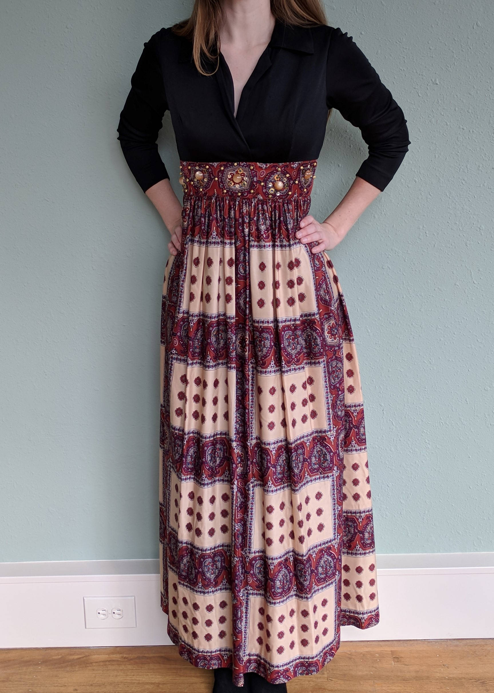 1970s Boho Maxi Dress Vintage Tribal Ethnic Long Maxi Dress - Etsy
