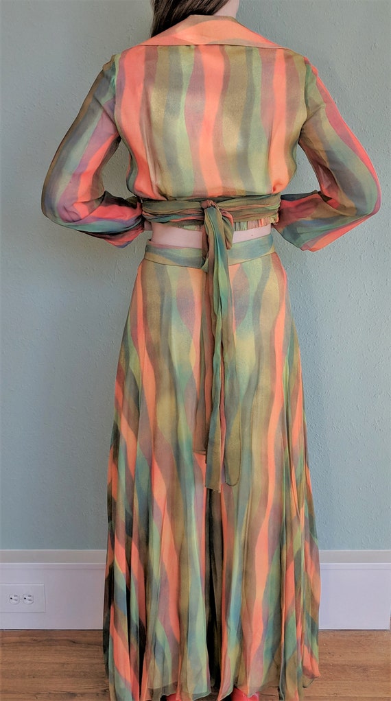 1970s Palazzo Disco Jumpsuit Set, Hippie Boho Mus… - image 6