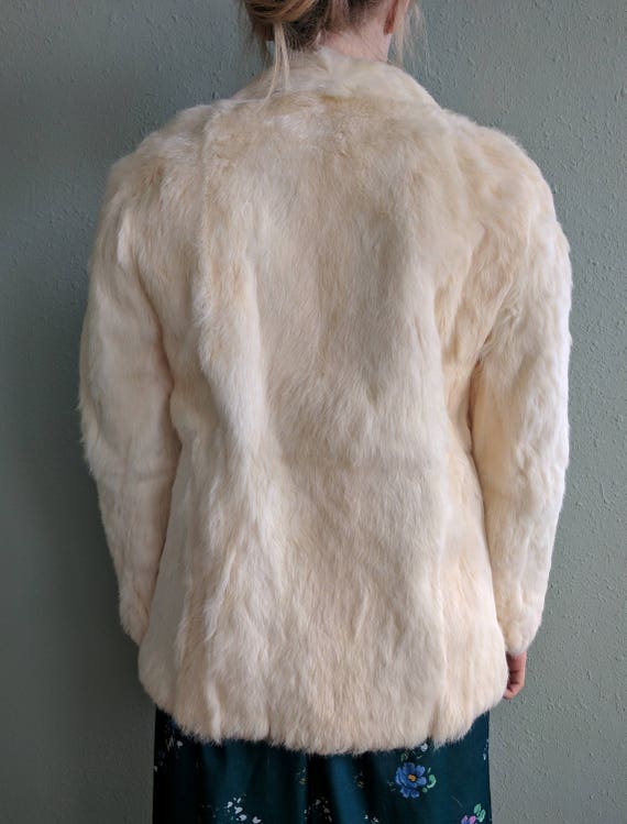 Vintage Rabbit Fur Coat Blazer, 1980s Boho Fur Co… - image 4